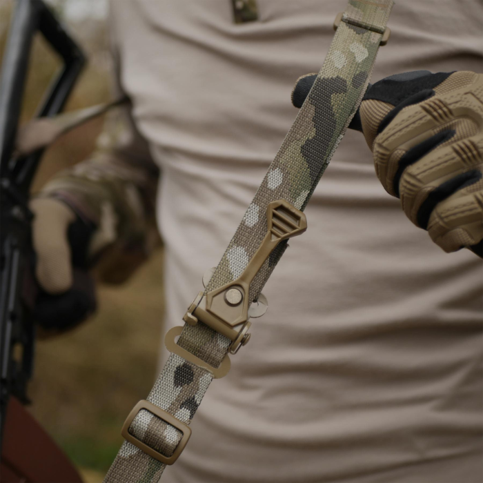 Двоточковий збройовий ремінь зі швидким регулюванням Multicam USA з металевими карабінами (2шт) - Зображення 8
