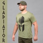 Футболка з принтом "GLADIATOR" OLIVE (Бавовна) - Зображення 2