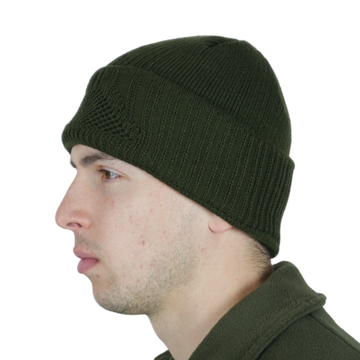 Шапка-балаклава в'язана на флісі олива - Зображення 2