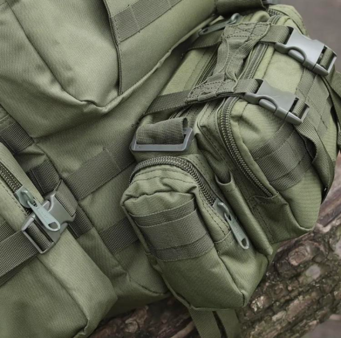 Тактичний рюкзак Molle Assault 55л + (3 органайзери) Олива - Зображення 3