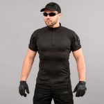 Футболка UBACS тактична "ANTITERROR II" BLACK (CoolPass + Трикотаж)