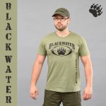 Футболка з принтом "BLACK WATER" OLIVE (Бавовна)