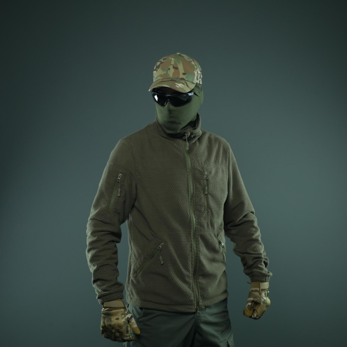 Тактична вітрозахисна флісова кофта Militex mod. 5 Хакі - Зображення 6