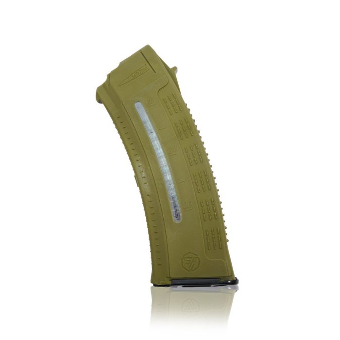 Магазин для АК коробчатий з вікном для контролю кількості заряду патронів олива - Зображення 1