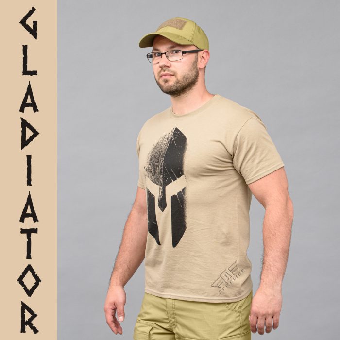 Футболка з принтом "GLADIATOR" KHAKI (Бавовна) - Зображення 2