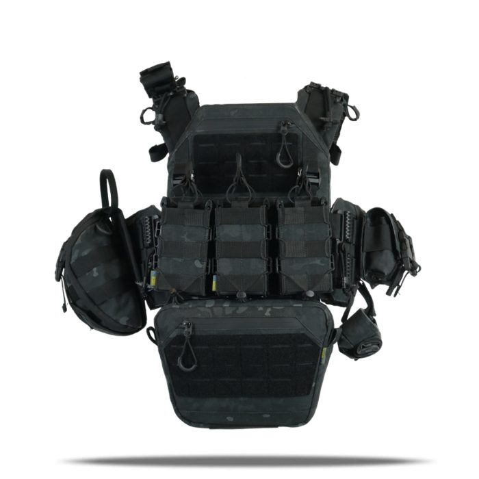 Комплект Kiborg Плитоноска GU gen.2 + 8 підсумків Чорний Мультикам - Зображення 2