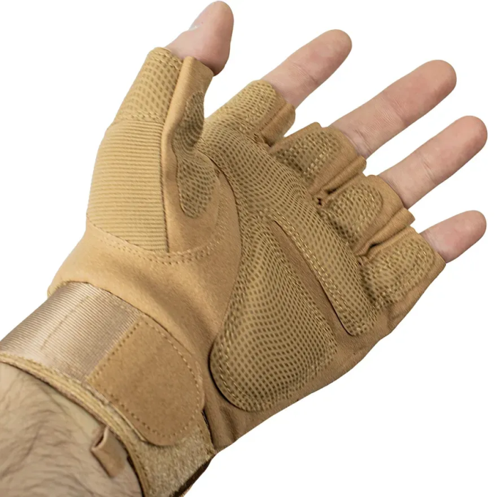 Безпалі каучукові рукавиці койот з кісточками Outdoor Tactics - Зображення 3