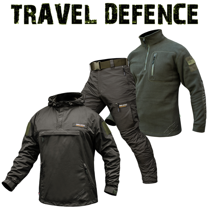 Комплект "TRAVEL DEFENCE" 3 в 1 АНОРАК OLIVE (Таслан + Мікрофліс) - Зображення 1