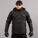 Жилетка утеплена, з капюшоном "ANTITERROR II" BLACK (Мембрана + Синтепон)