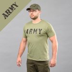 Футболка з принтом "ARMY" OLIVE (Бавовна) - Зображення 2