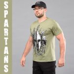 Футболка з принтом "SPARTANS" OLIVE (Бавовна) - Зображення 2