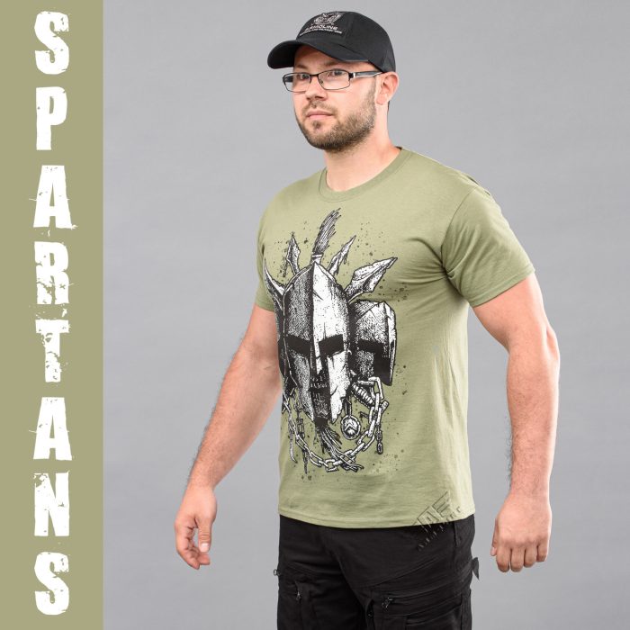 Футболка з принтом "SPARTANS" OLIVE (Бавовна) - Зображення 2