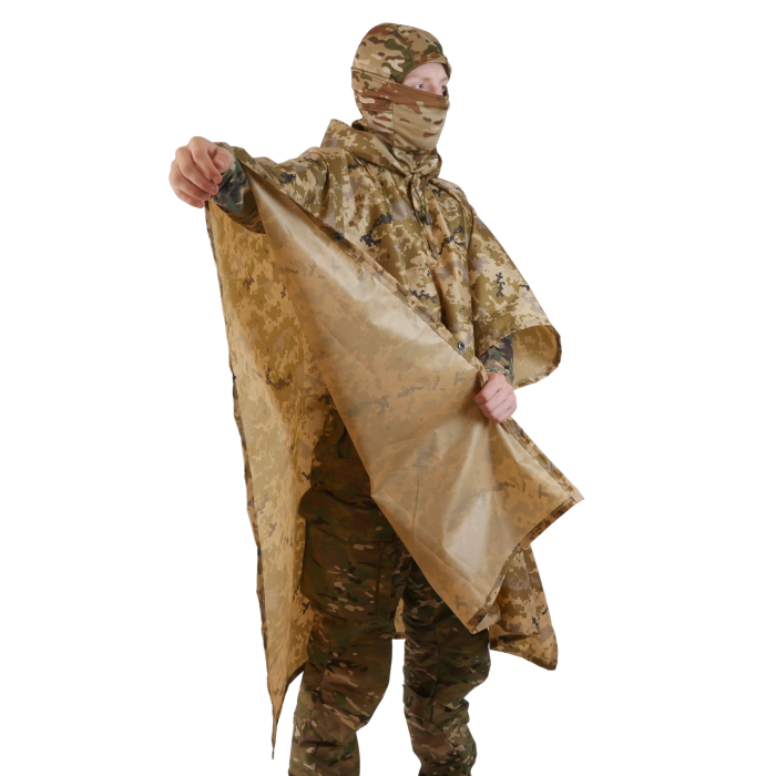 Пончо-дощовик Kiborg із запаяними швами Піксель - Зображення 2