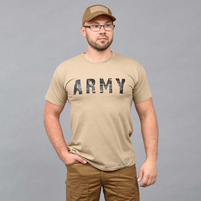 Футболка з принтом "ARMY" KHAKI (Бавовна) - Зображення 5