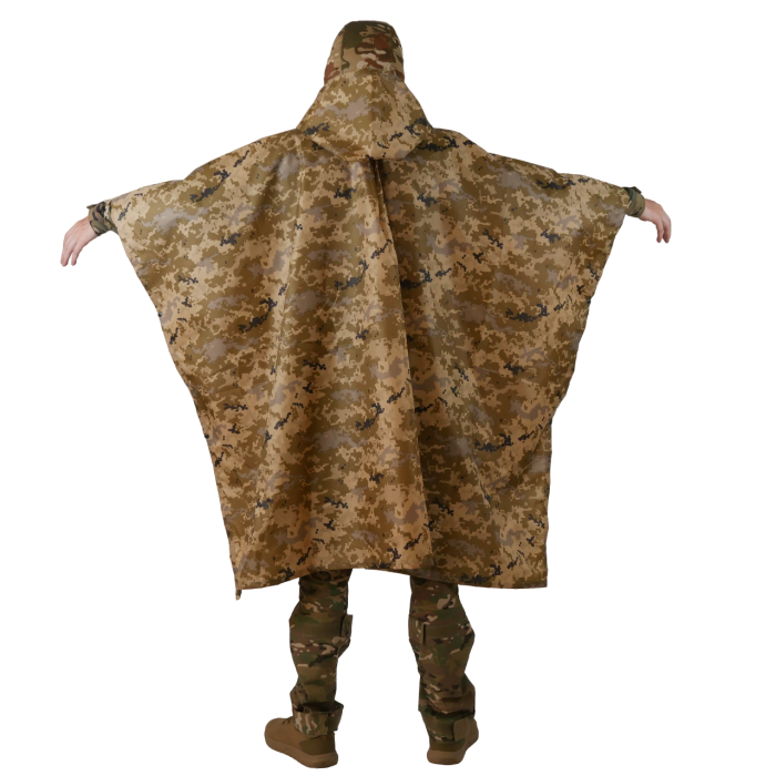 Пончо-дощовик Kiborg із запаяними швами Піксель - Зображення 3