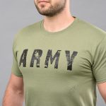 Футболка з принтом "ARMY" OLIVE (Бавовна) - Зображення 4