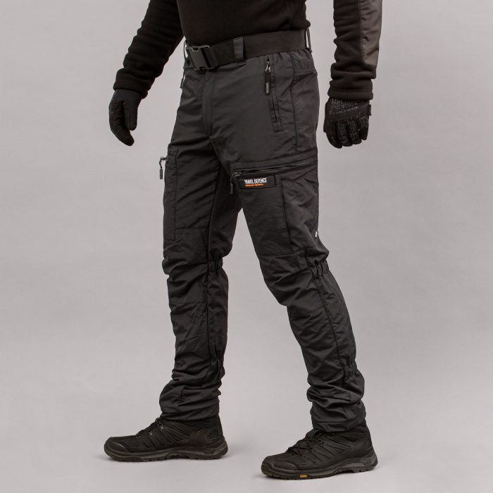 Штани "TRAVEL DEFENCE" BLACK з ременем (Таслан + Мікрофліс) - Зображення 2
