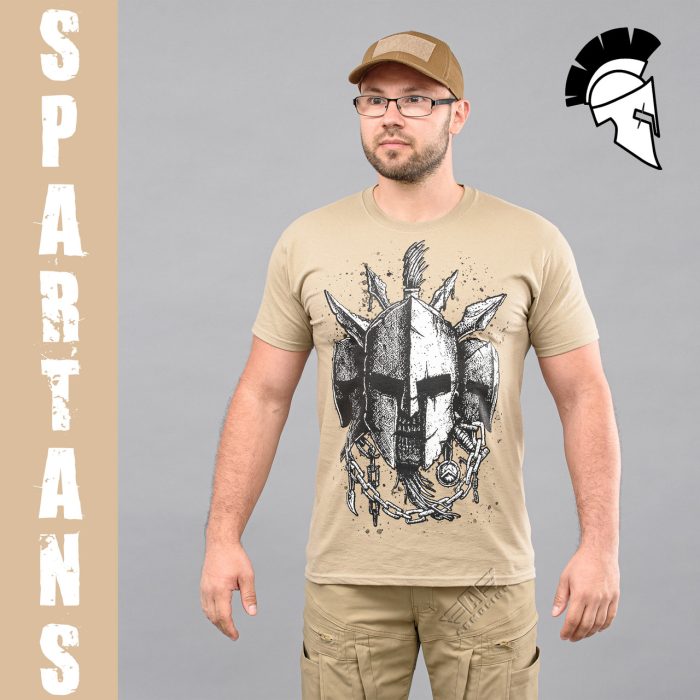 Футболка з принтом "SPARTANS" KHAKI (Бавовна) - Зображення 1