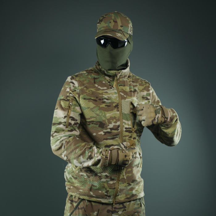 Тактична вітрозахисна флісова кофта Militex mod. 5 Мультикам - Зображення 6