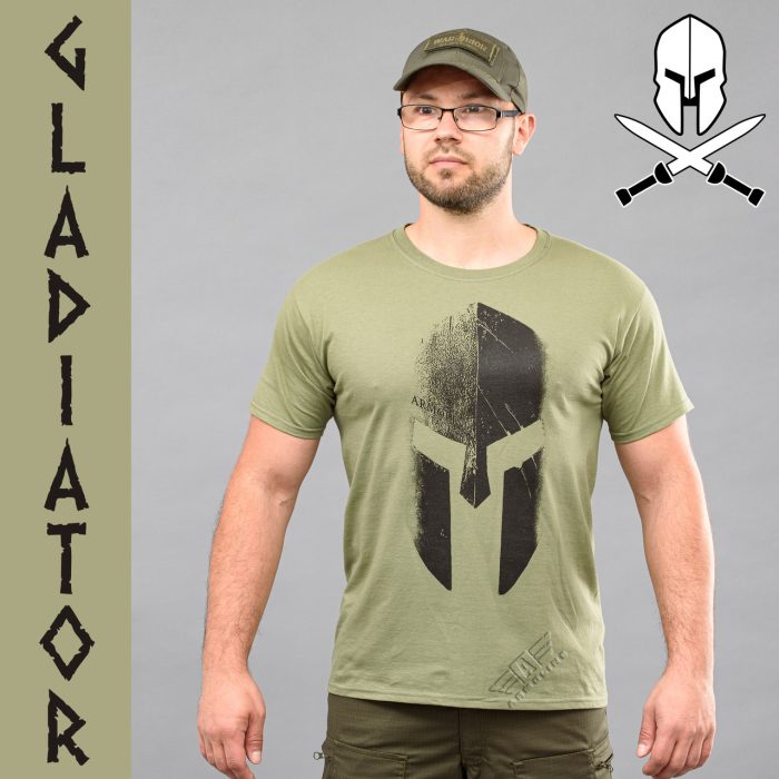 Футболка з принтом "GLADIATOR" OLIVE (Бавовна) - Зображення 1