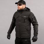 Жилетка утеплена, з капюшоном "ANTITERROR II" BLACK (Мембрана + Синтепон) - Зображення 2