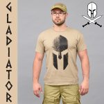 Футболка з принтом "GLADIATOR" KHAKI (Бавовна)