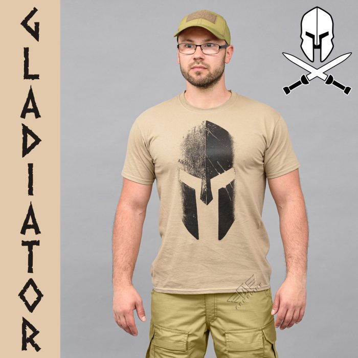 Футболка з принтом "GLADIATOR" KHAKI (Бавовна) - Зображення 1