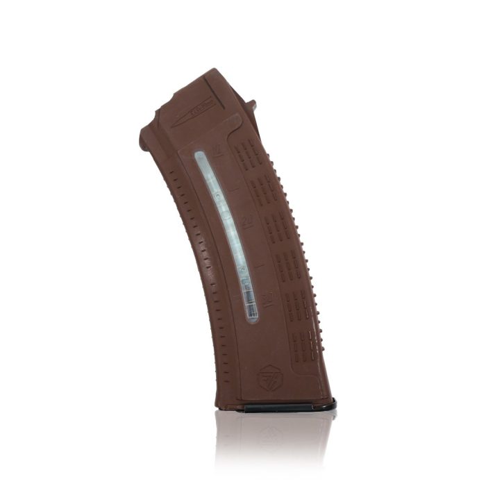 Магазин для АК коробчатий з вікном для контролю кількості заряду патронів коричневий - Зображення 1