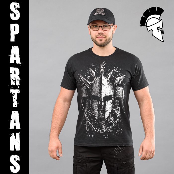 Футболка з принтом "SPARTANS" BLACK (Бавовна) - Зображення 1