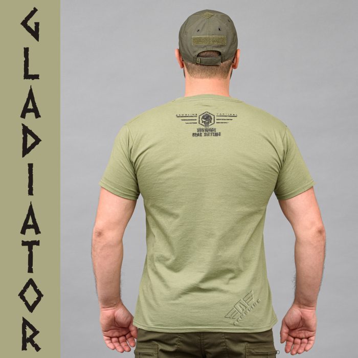 Футболка з принтом "GLADIATOR" OLIVE (Бавовна) - Зображення 3
