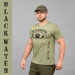 Футболка з принтом "BLACK WATER" OLIVE (Бавовна) - Зображення 2