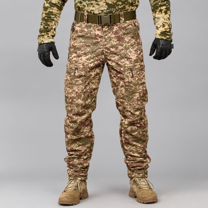 Штани "TRAVEL DEFENCE" ХИЖАК ПІКСЕЛЬ з ременем (Таслан + Мікрофліс) - Зображення 1