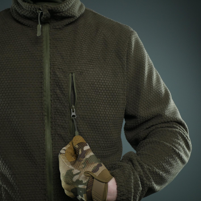 Тактична вітрозахисна флісова кофта Militex mod. 5 Хакі - Зображення 8