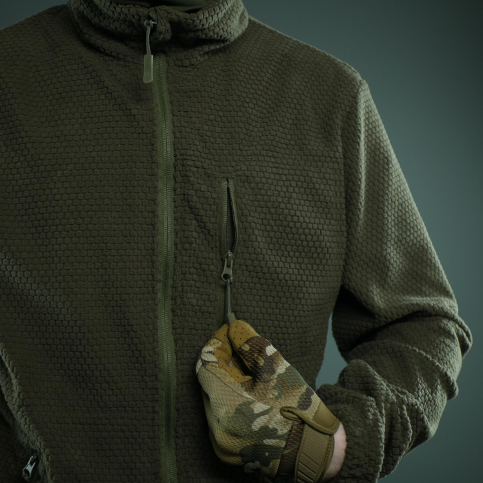 Тактична вітрозахисна флісова кофта Militex mod. 5 Хакі - Зображення 10
