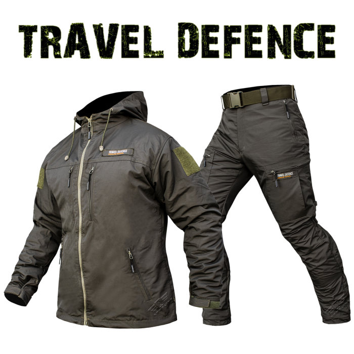 Комплект мілітарі "TRAVEL DEFENCE" 2 в 1 OLIVE (Таслан + Мікрофліс) - Зображення 1