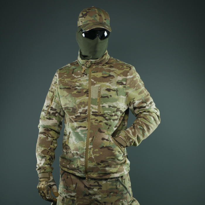 Тактична вітрозахисна флісова кофта Militex mod. 5 Мультикам - Зображення 9