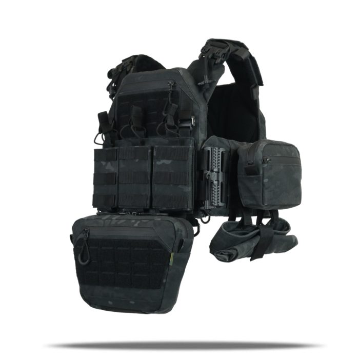 Комплект плитоноска Kiborg GU Gen.2 + 6 підсумків Чорний Мультикам - Зображення 1