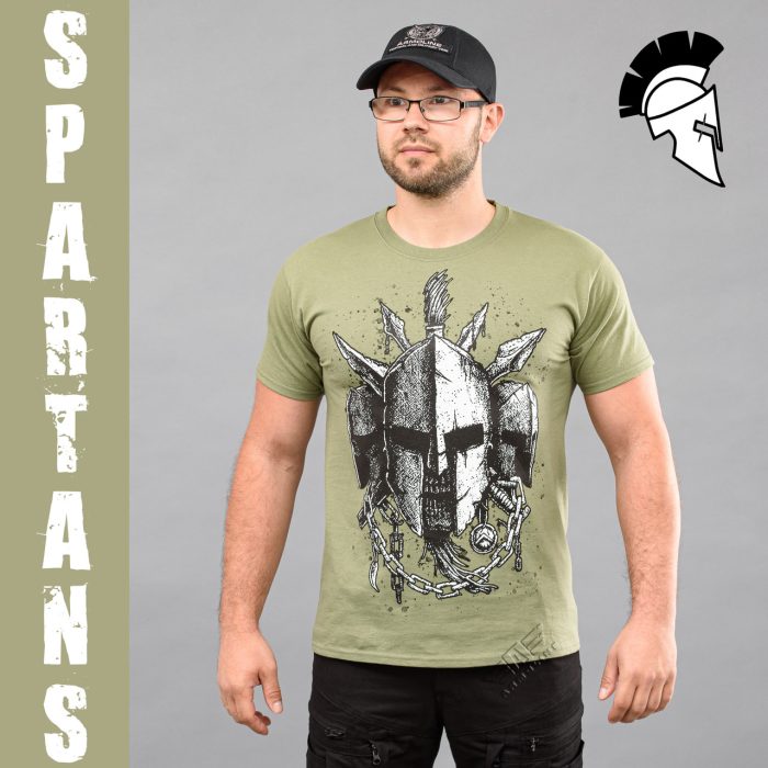 Футболка з принтом "SPARTANS" OLIVE (Бавовна) - Зображення 1