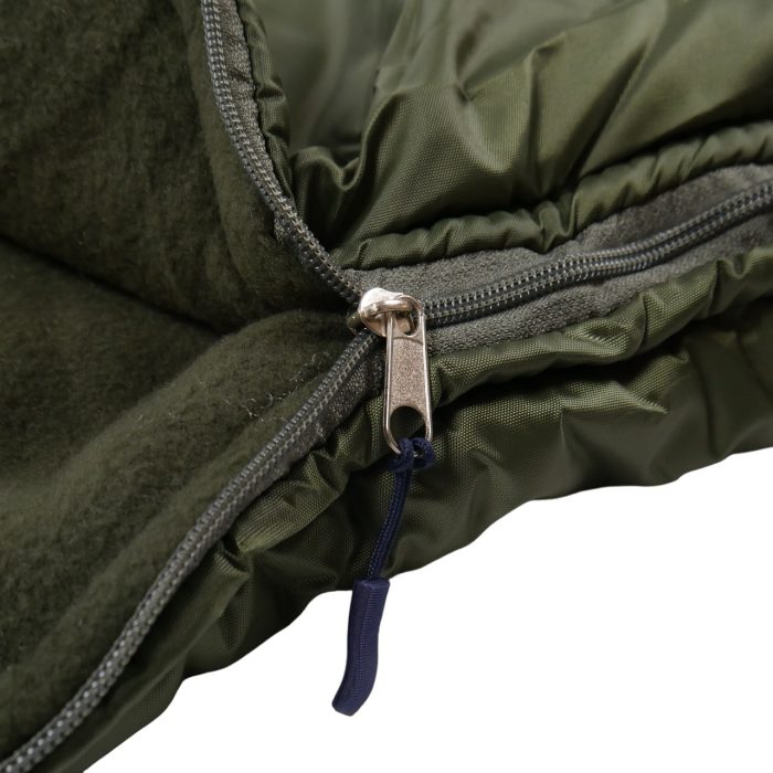 Спальний мішок з капюшоном 2.10х90 фліс олива зимовий - Зображення 4