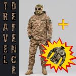 Комплект "TRAVEL DEFENCE" 3 в 1 АНОРАК ХИЖАК ПІКСЕЛЬ (Таслан + Мікрофліс)