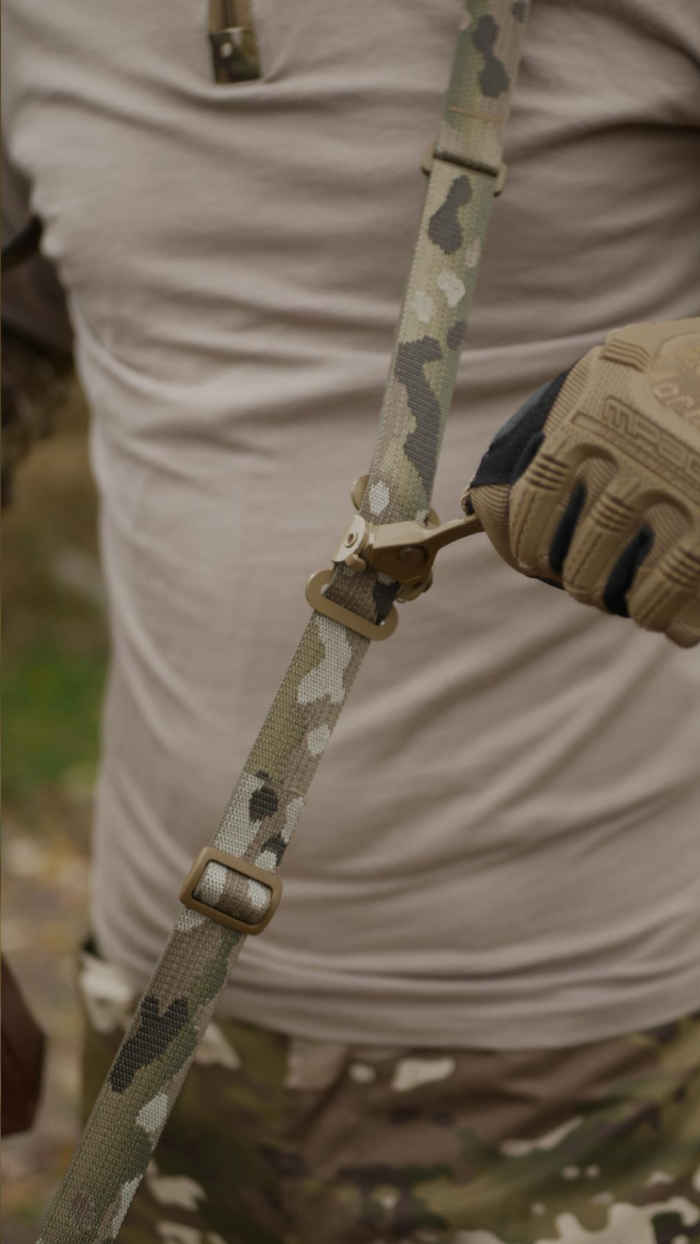 Двоточковий збройовий ремінь зі швидким регулюванням Multicam USA з металевими карабінами (2шт) - Зображення 10