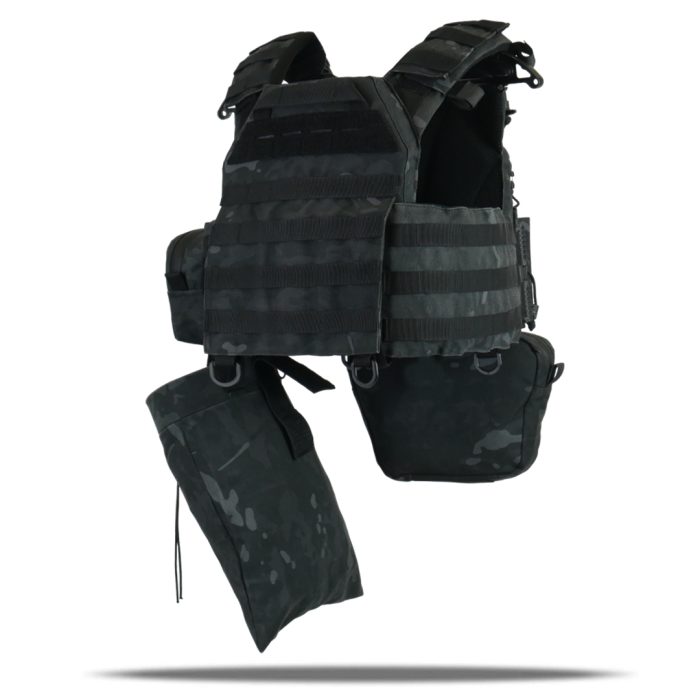 Комплект плитоноска Kiborg GU Gen.2 + 6 підсумків Чорний Мультикам - Зображення 7