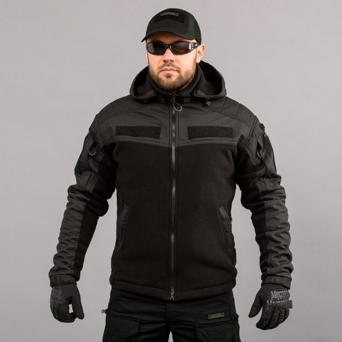 Толстовка з капюшоном "ANTITERROR II" BLACK (Фліс + Мембрана) - Зображення 1