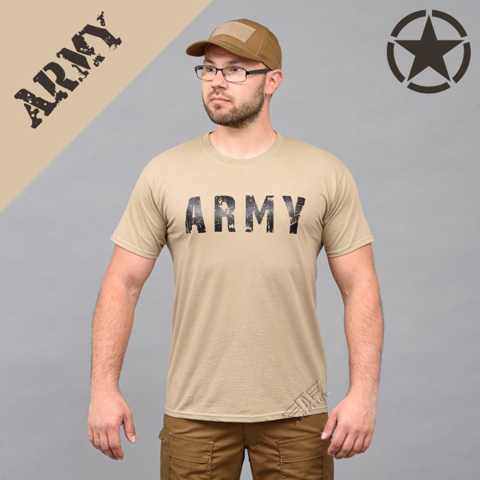 Футболка з принтом "ARMY" KHAKI (Бавовна) - Зображення 1