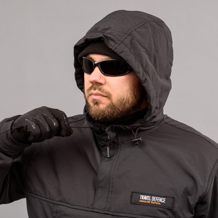Анорак "TRAVEL DEFENCE" BLACK (Таслан + Мікрофліс) - Зображення 10