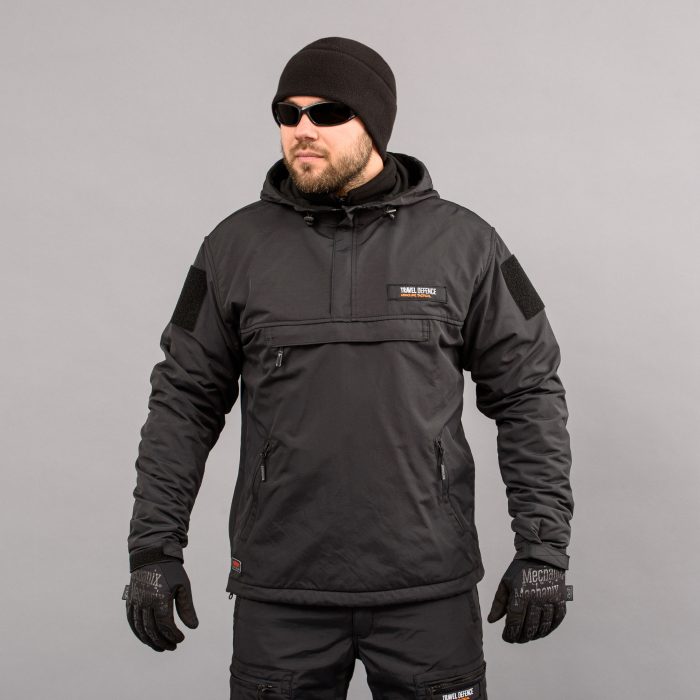 Анорак "TRAVEL DEFENCE" BLACK (Таслан + Мікрофліс) - Зображення 1