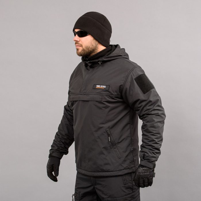 Анорак "TRAVEL DEFENCE" BLACK (Таслан + Мікрофліс) - Зображення 2