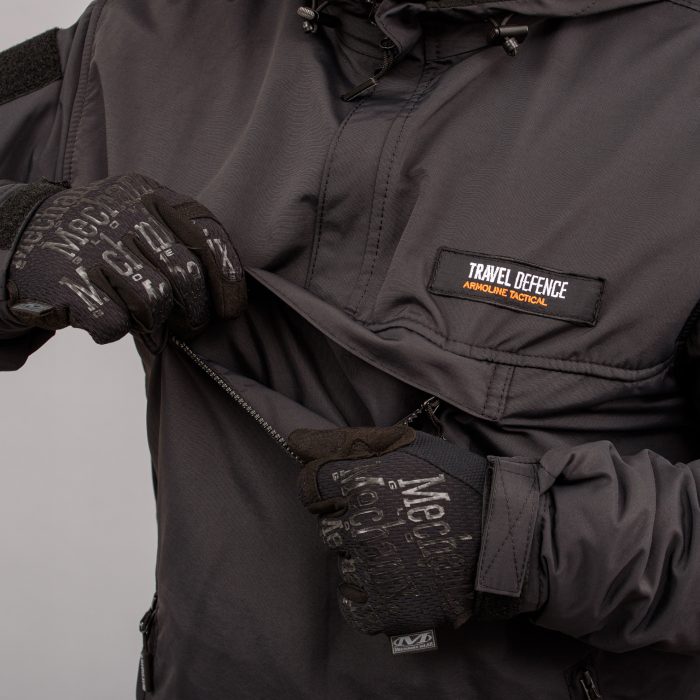 Анорак "TRAVEL DEFENCE" BLACK (Таслан + Мікрофліс) - Зображення 5