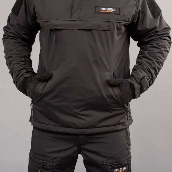 Анорак "TRAVEL DEFENCE" BLACK (Таслан + Мікрофліс) - Зображення 7
