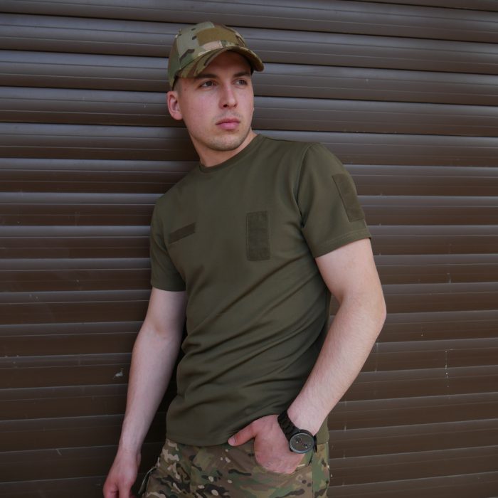 Футболка з велкро панелями хакі Kiborg - Зображення 5